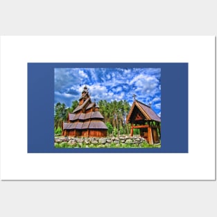 Gol stave church, Hallingdal, Norway Posters and Art